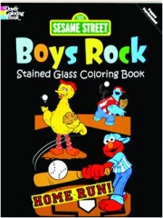 <I>SESAME STREET</I> BOYS ROCK STAINED GLASS COLORING BOOK