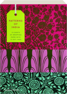PATTERNS OF INDIA: 10 Sheets of Wrapping Paper with 12 Gift Tags