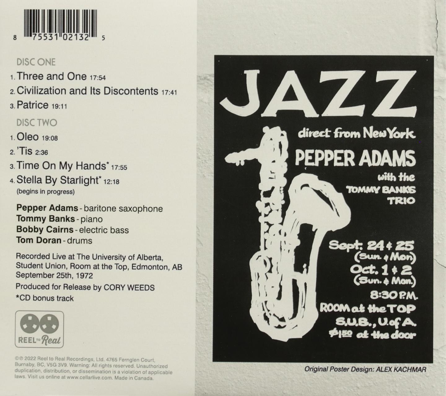 Pepper adams with the tommy banks trio live at room at the top