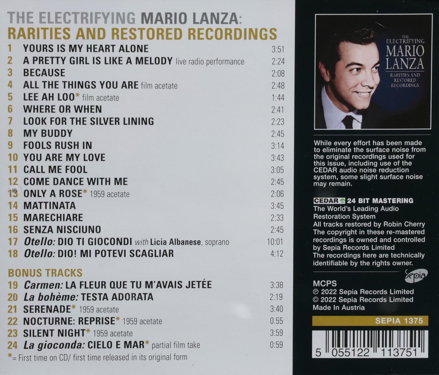 THE ELECTRIFYING MARIO LANZA - HamiltonBook.com 