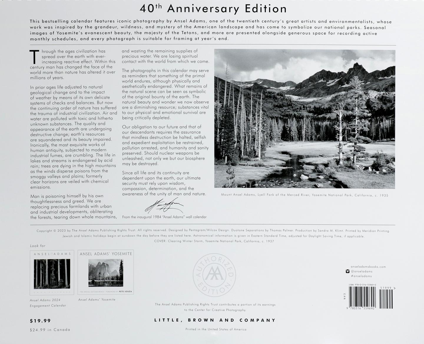 2024 ANSEL ADAMS CALENDAR