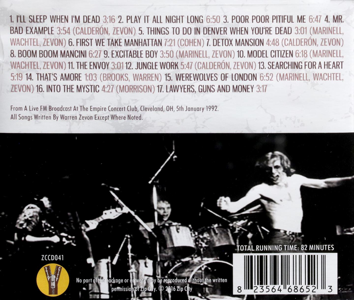 WARREN ZEVON Things to Do in Cleveland