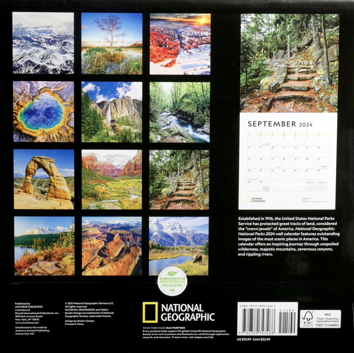 2024 NATIONAL GEOGRAPHIC NATIONAL PARKS CALENDAR