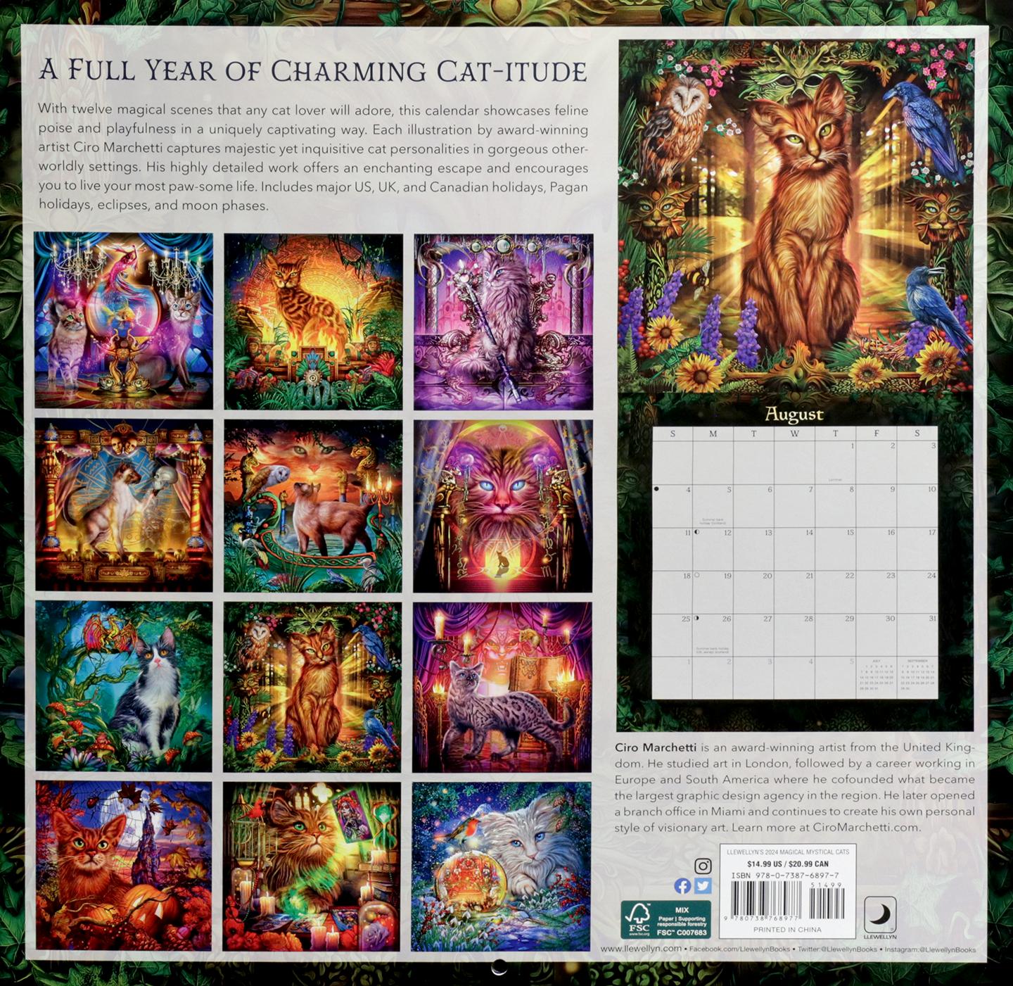 2024 LLEWELLYN'S MAGICAL MYSTICAL CATS CALENDAR