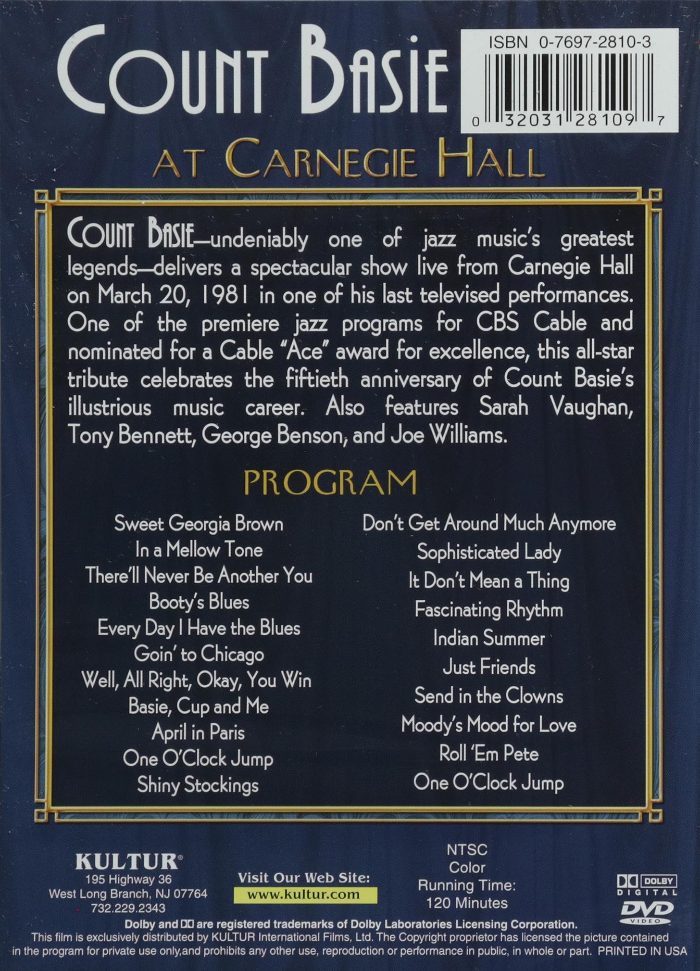 COUNT BASIE AT CARNEGIE HALL - HamiltonBook.com